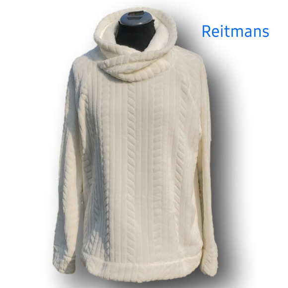 Reitmans Chenille Cabled Cowl Sweater Small - Picture 3 of 14